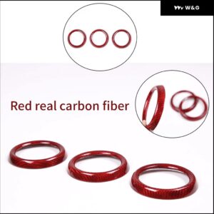 車用 エアコン ベント トリム リング マツダMX-5 ND 2016 - 23 インテリア アクセサリー 3個 - red carbon fiber