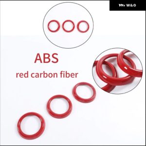 車用 エアコン ベント トリム リング マツダMX-5 ND 2016 - 23 インテリア アクセサリー 3個 - red