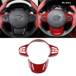 カーボン ステアリングホイール ボタン フレーム カバー トヨタ GR スープラ A90 MK5 2019-2025 ステアリングホイール 装飾 トリム アクセサリー - Dry Red Carbon 1