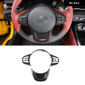 カーボン ステアリングホイール ボタン フレーム カバー トヨタ GR スープラ A90 MK5 2019-2025 ステアリングホイール 装飾 トリム アクセサリー - carbon fiber