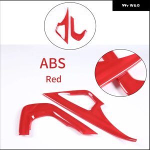 車用センター ギア シフト サイド トリム ストリップ シボレー コルベット C7 2014 - 19 内装アクセサリー LHD 2個 - red