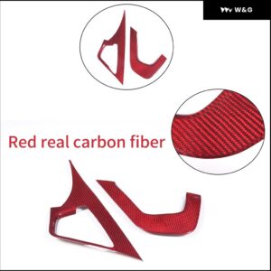 車用センター ギア シフト サイド トリム ストリップ シボレー コルベット C7 2014 - 19 内装アクセサリー LHD 2個 - red carbon fiber