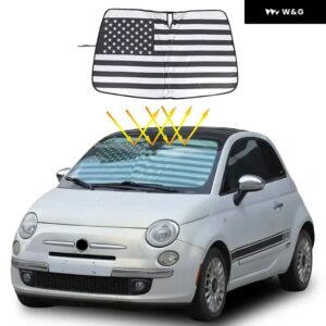 車用 フロントガラス サンシェード UV光線反射板 フィアット 500 2010-2024 アバルト 595 2014-2024 フロントウィンドウ用 折りたたみ 式 反射サン バイザー - Style B1