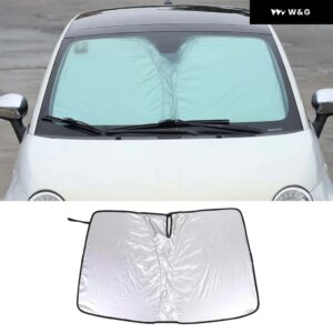 車用 フロントガラス サンシェード UV光線反射板 フィアット 500 2010-2024 アバルト 595 2014-2024 フロントウィンドウ用 折りたたみ 式 反射サン バイザー - Style B3