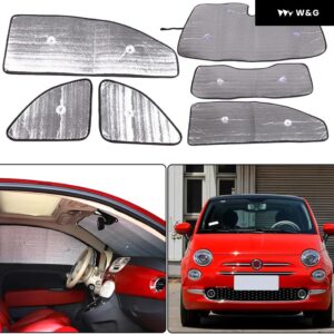 車用 フロントガラス サンシェード UV光線反射板 フィアット 500 2010-2024 アバルト 595 2014-2024 フロントウィンドウ用 折りたたみ 式 反射サン バイザー - Aluminum 6PCS