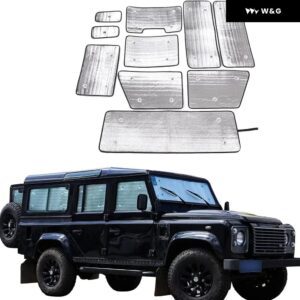 折りたたみ 式車用 フロントガラス サンシェード UV光線反射キット ランドローバー ディフェンダー 90 110 130 2004-2025 窓用反射サン バイザー - Full 110 04-18