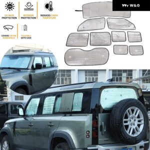 折りたたみ 式車用 フロントガラス サンシェード UV光線反射キット ランドローバー ディフェンダー 90 110 130 2004-2025 窓用反射サン バイザー - Full 130 2020