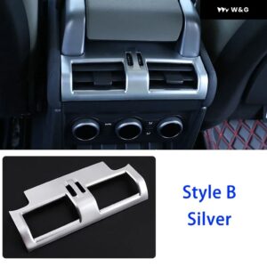ABSカーボン 車用 アームレスト ボックス リアエア アウトレット アンチキック トリム カバー アクセサリー ランドローバー ディフェンダー 90 110 130 - Style B Silver