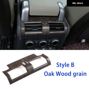 ABSカーボン 車用 アームレスト ボックス リアエア アウトレット アンチキック トリム カバー アクセサリー ランドローバー ディフェンダー 90 110 130 - Style B-Oak wood