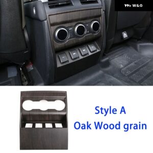 ABSカーボン 車用 アームレスト ボックス リアエア アウトレット アンチキック トリム カバー アクセサリー ランドローバー ディフェンダー 90 110 130 - Style A-Oak wood