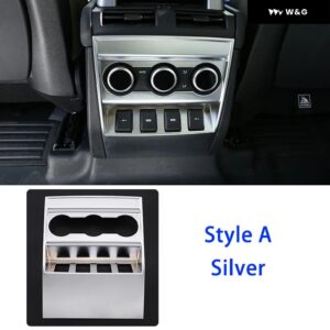 ABSカーボン 車用 アームレスト ボックス リアエア アウトレット アンチキック トリム カバー アクセサリー ランドローバー ディフェンダー 90 110 130 - Style A Silver