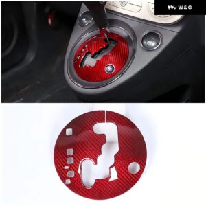 LHD ABSカーボンカー セントラ ル コントロール ギア シフト パネル ディスプレイ フレーム トリム フィアット500 2010-2019 ギア シフト インジケーター パ - Red Dry Carbon