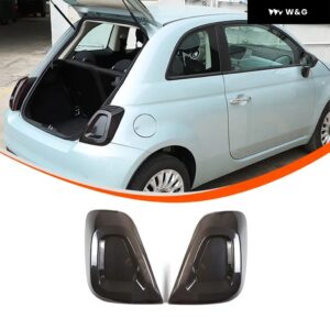 ABSブラック車 テールライト カバー リアランプ シェード フィアットアバルト595 695 500 2016-2024スモークブラック ヘッドライト 装飾 カバー - 3