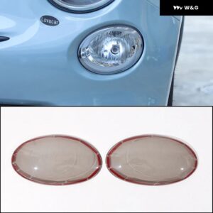 ABSブラック車 テールライト カバー リアランプ シェード フィアットアバルト595 695 500 2016-2024スモークブラック ヘッドライト 装飾 カバー - 1