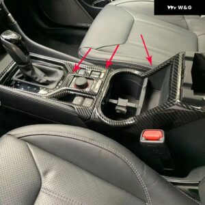スバル フォレスター SK 2018 2019 ABS カーボンルック ギア シフト レベルベース フロントウォーターカップ ホルダー キャップ トリム 車用オートカバー - 3PCS