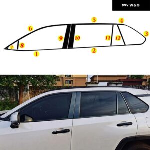 トヨタ RAV4 2019-2024 カーアクセサリー ステンレス ブラック フルウィンドウサラウンドガーニッシュ フレーム トリム - 24PCS