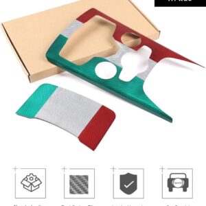 ABSカーボン 車用センターギア パネル コントロール パネル トリム 内装 装飾 カバー アルファロメオ ステルヴィオ 2020 2021 2022 - Tricolor Dry Carbon