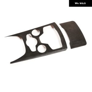 ABSカーボン 車用センターギア パネル コントロール パネル トリム 内装 装飾 カバー アルファロメオ ステルヴィオ 2020 2021 2022 - Black Dry Carbon