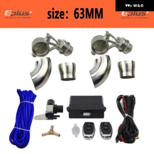 車用マフラー コントロール バルブ セット 真空 コントローラ ーデバイス リモートキット コントローラ ースイッチ 汎用 51 63 76MM - valve 63MM9