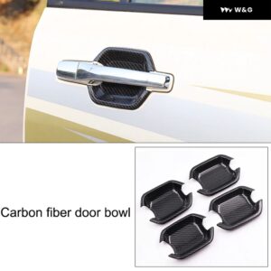 三菱 パジェロ ドアボウル ステッカー V97 V93 V73 ABSカーボン カーハンドル フレーム カバー トリム 4個 装飾 カーアクセサリー - Carbon fibre bowl