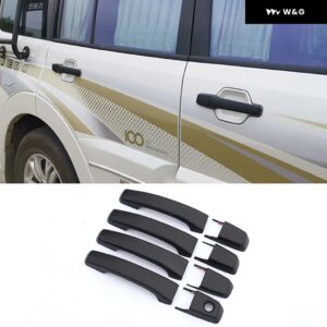 三菱 パジェロ ドアボウル ステッカー V97 V93 V73 ABSカーボン カーハンドル フレーム カバー トリム 4個 装飾 カーアクセサリー - Matte black handle