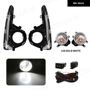 トヨタ ヴィッツ ヤリス 2018 2019 2020 フロント フォグランプ DRL デイタイム ランニングライト ヘッドライト スイッチワイヤーカバー アクセサリー付き - LED-White