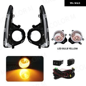 トヨタ ヴィッツ ヤリス 2018 2019 2020 フロント フォグランプ DRL デイタイム ランニングライト ヘッドライト スイッチワイヤーカバー アクセサリー付き - LED-Yellow