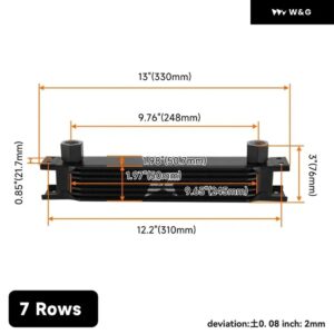 オイルクーラー 汎用 7/9/13/16 列 エンジン 用 8AN 10AN ホース継手 2 個 マウント ブラケット 付き - 7 Rows