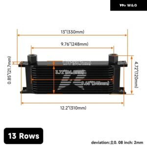 オイルクーラー 汎用 7/9/13/16 列 エンジン 用 8AN 10AN ホース継手 2 個 マウント ブラケット 付き - 13 Rows