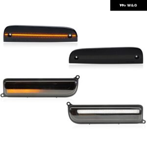 97-01 XJ シグナルライトコンボ スモーク バンパー LED パーキング /ウィンカー+コーナーフェンダー サイドマーカーランプ ジープ チェロキー XJ 1997-2001 - Smoked Amber Combo