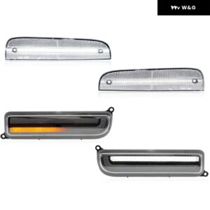 97-01 XJ シグナルライトコンボ スモーク バンパー LED パーキング /ウィンカー+コーナーフェンダー サイドマーカーランプ ジープ チェロキー XJ 1997-2001 - Clear White Combo