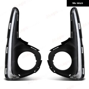 車用フロント バンパー フォグランプ トヨタ ヤリス ヴィッツ 2018 2019 2020 USタイプ デイタイム ランニングライト フォグランプ フレーム カバー クロー - 2 Pcs Cover Only