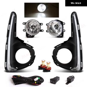 車用フロント バンパー フォグランプ トヨタ ヤリス ヴィッツ 2018 2019 2020 USタイプ デイタイム ランニングライト フォグランプ フレーム カバー クロー - LED White Set