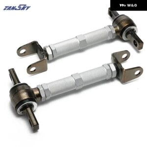 1ペア リア調整可能レーシングリアサスペンションキャンバー コントロール アームキット ホンダ シビック EP3 タイプR DC5 ES1 EP2 スポーツ EPCA7044 - Silver