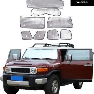 車用 フロントガラス サンシェード UV光線反射板 トヨタ FJクルーザー 2007-21 フロントウィンドウサンシールドカバー 折りたたみ 式反射サン バイザー - 8 pcs