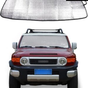 車用 フロントガラス サンシェード UV光線反射板 トヨタ FJクルーザー 2007-21 フロントウィンドウサンシールドカバー 折りたたみ 式反射サン バイザー - 1 PCS Style A