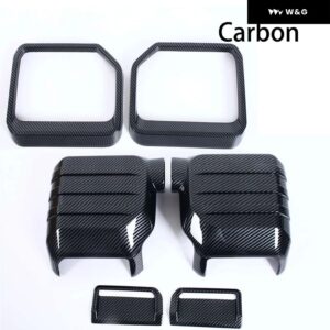 トヨタ ランドクルーザー 250 プラド LC250 2024 2025 リアビューミラー バイザー カバー 装飾 レインシェード フレーム カーアクセサリー - Carbon 6 set