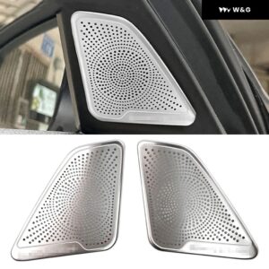 車用 スピーカー カバー ステッカー BMW F10 F11 520 525 5シリーズ シルバー フロントリア ツイーター ミッドレンジ スピーカー カバー デコレーション - tweet sitcker