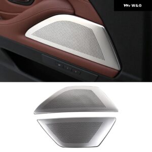 車用 スピーカー カバー ステッカー BMW F10 F11 520 525 5シリーズ シルバー フロントリア ツイーター ミッドレンジ スピーカー カバー デコレーション - door sticker