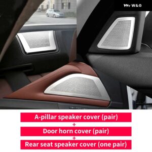 車用 スピーカー カバー ステッカー BMW F10 F11 520 525 5シリーズ シルバー フロントリア ツイーター ミッドレンジ スピーカー カバー デコレーション - a set