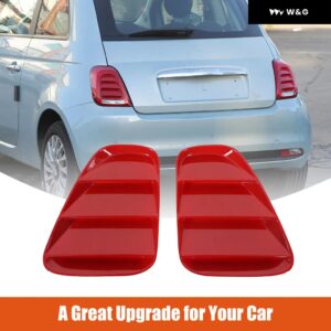 2PCS ABSブラック車 テールライト スロット パネル トリム フィアット500アバルト595 695 2016-2024 リアランプ スロットカバー 装飾 アクセサリー - ABS Red