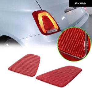 2PCS ABSブラック車 テールライト スロット パネル トリム フィアット500アバルト595 695 2016-2024 リアランプ スロットカバー 装飾 アクセサリー - Soft Red Carbon