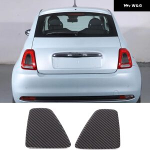 2PCS ABSブラック車 テールライト スロット パネル トリム フィアット500アバルト595 695 2016-2024 リアランプ スロットカバー 装飾 アクセサリー - Soft Black Carbon