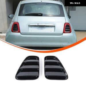 2PCS ABSブラック車 テールライト スロット パネル トリム フィアット500アバルト595 695 2016-2024 リアランプ スロットカバー 装飾 アクセサリー - ABS Black