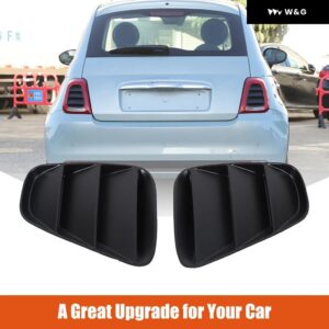 2PCS ABSブラック車 テールライト スロット パネル トリム フィアット500アバルト595 695 2016-2024 リアランプ スロットカバー 装飾 アクセサリー - ABS Matt Black