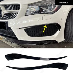 フロント バンパー アンダー エアベント カナード メルセデスベンツ CLA クラス W117 C117 CLA200 250 A45 AMG 2013-2015 アウトレット ブレードカバー - Up (2PCS)
