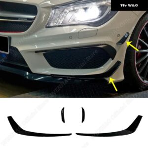 フロント バンパー アンダー エアベント カナード メルセデスベンツ CLA クラス W117 C117 CLA200 250 A45 AMG 2013-2015 アウトレット ブレードカバー - Side and Down (4PSC)