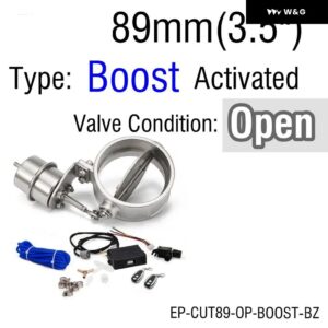 HUBスポーツ排気 コントロール バルブ ブースト アクチュエーター カットアウト付き 3.5インチ89MM / 4インチ102MM パイプ オープン ワイヤレスリモート コ - 89mm