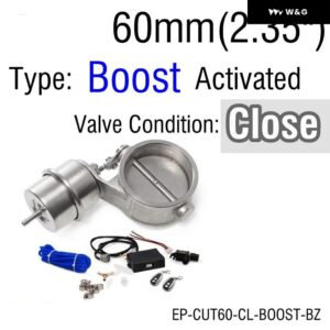 排気 制御 バルブ セット カットアウト 51MM/60MM/63MM/70MM/76MM パイプ クローズド ブーストアクチュエータ付き ワイヤレスリモート コントローラ - 60mm