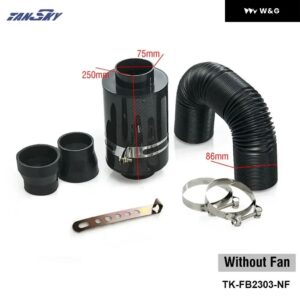 汎用 コールドフィードインダクションキット カーボンエアインテーク フィルター ボックス ファン付き/なし フォード フォーカス 98-12 TK-FB2303 - Without Fan